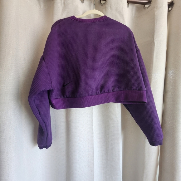 Nike Purple Oversized Cropped Hoodie - Picture 2 of 4